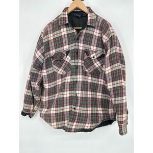 Vintage Dakota Quilted Flannel Button Down Shirt Jacket Men’s Large Tall Shacket